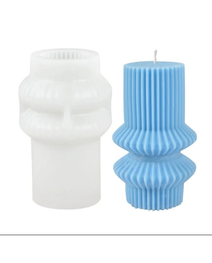 Şerit Roman Sütun Mum Kalıbı - Hobi Silikon Kalıbı -Kod:1050