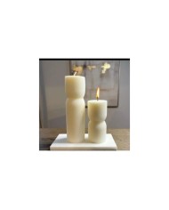 Desenli Büyük Sütun Mum Kalıbı - Hobi Silikon Kalıbı -Kod:1052