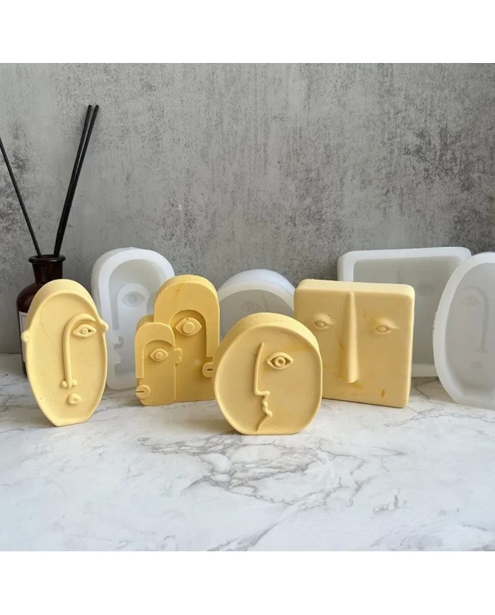 Yarım Surat Mum Kalıbı - Hobi Silikon Kalıbı -Kod:513