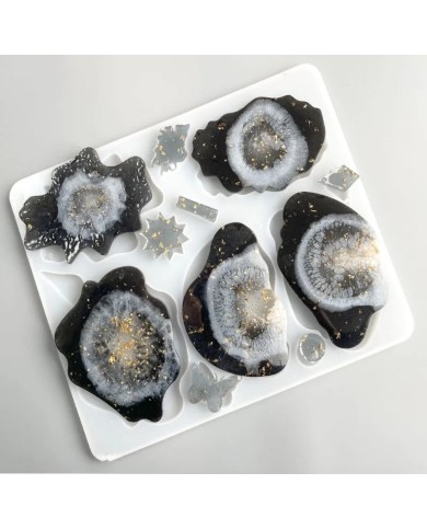 Bardak Altı 5'Li Reçine Epoksi Kalıp Model2 -Kod:310