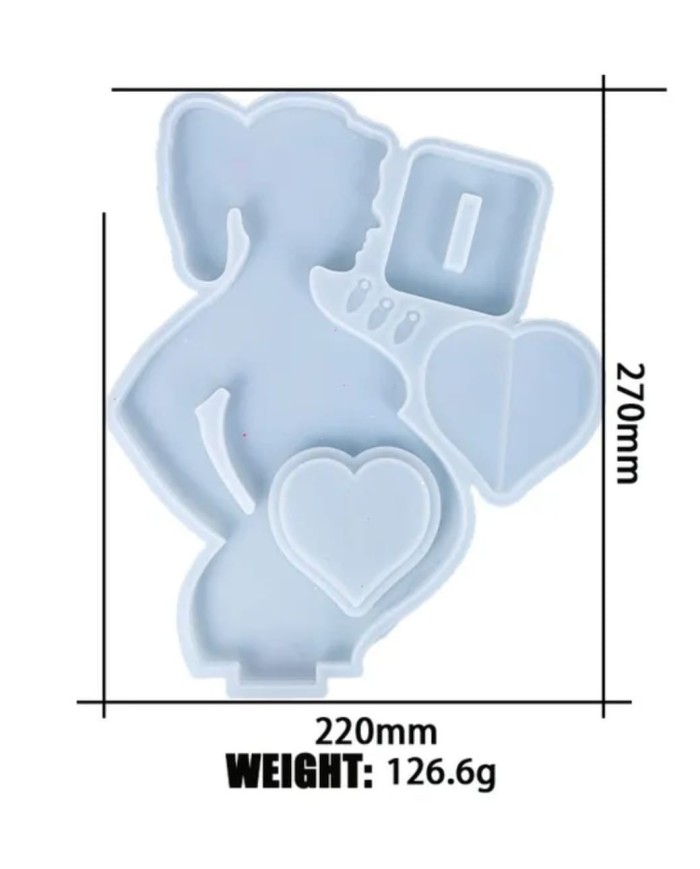 Hamile Kadın Dekoratif Epoksi Kalıbı - Hobi Silikon Kalıbı -Kod:1084