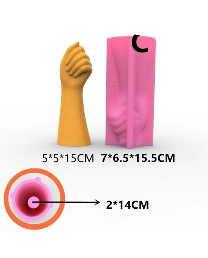 Kol Vazo Dekoratif Beton Kalıbı - Hobi Silikon Kalıbı -Kod: