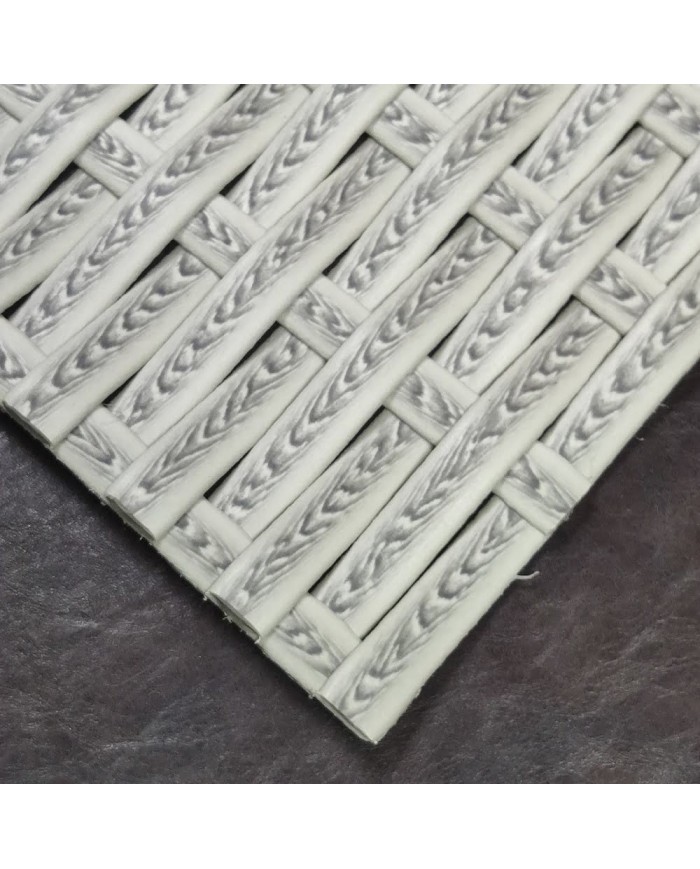 Yassı Sentetik Plastik Kök Desenli Açık Gri Rattan - 650g - Özel Renk ve Stok İçin İletişime Geçiniz.