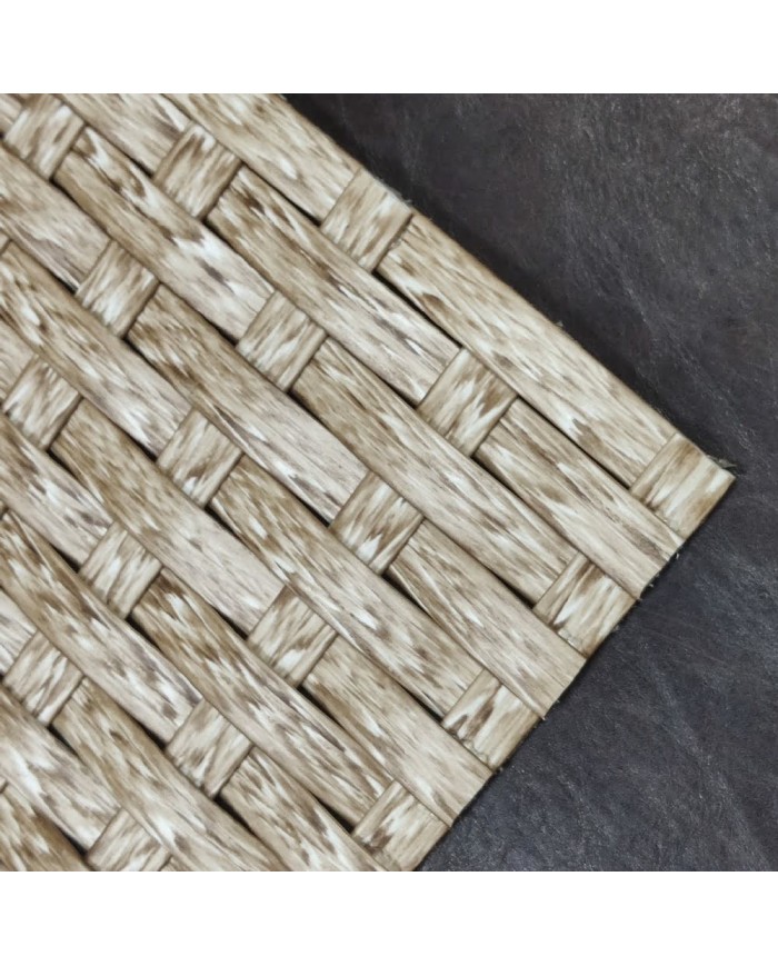 Yassı Sentetik Plastik Koyu Ahşap Desenli Rattan - 650g - Özel Renk ve Stok İçin İletişime Geçiniz.