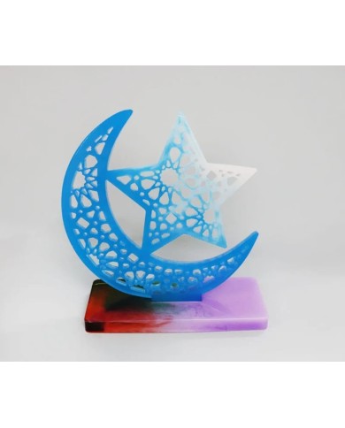 16cm x 16,4cm - Ay Yıldız Epoksi Kalıbı - Kod:480