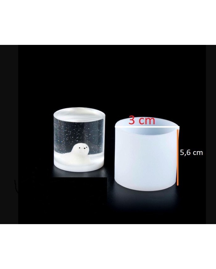 SİLİNDİR - Silikon mum Kalıp - 3cm -Kod:398