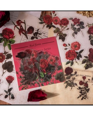 1 Paket - Mix Kırmızı Çiçek Sticker