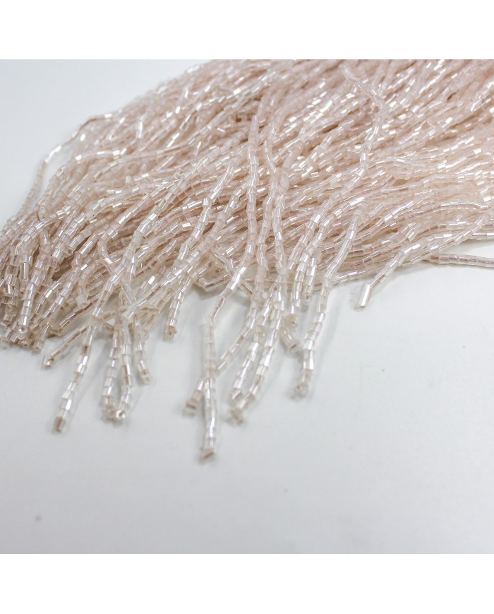 1 Metre - Boru Boncuklu 15 cm - Püskül Saçak Toz Pembe