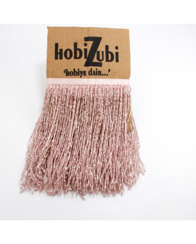 1 Metre - Boncuklu 15 - cm Püskül Saçak Pudra 1 Metre - Boncuklu 15 - cm Püskül Saçak Pudra