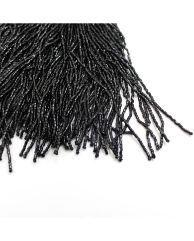 1 Metre - Boncuklu 15 Cm Püskül Saçak Siyah