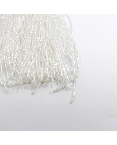 1 Metre - Boncuklu 15 cm - Püskül Saçak Kırık Beyaz