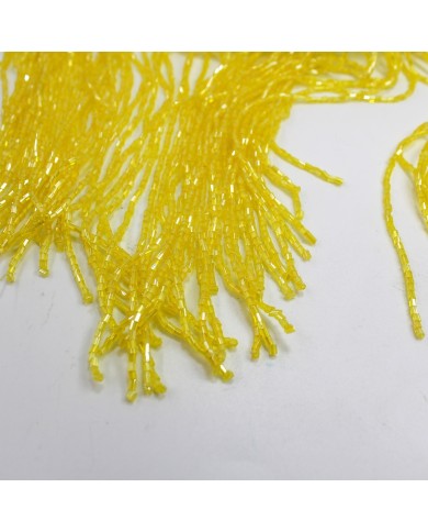 1 Metre - Boncuklu 15 - cm Püskül Saçak - Civ Civ Sarı