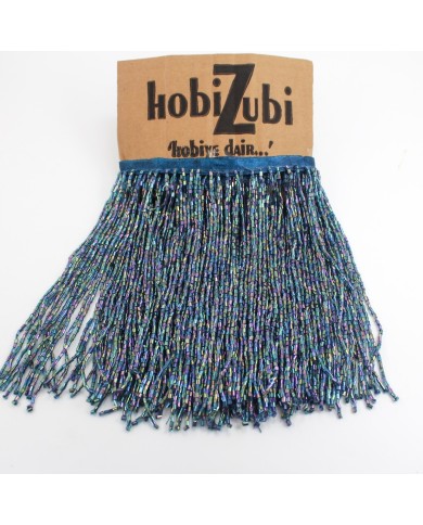 1 Metre - Boncuklu 15 - cm Püskül Saçak - Lazerli Antrasit