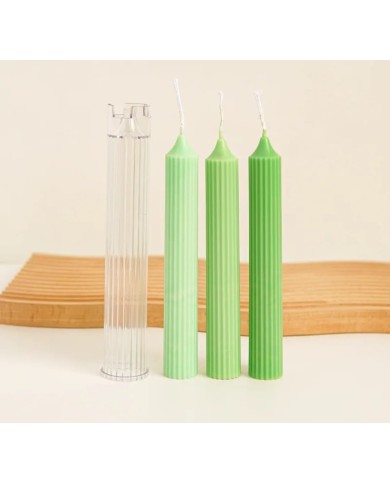 Uzun Yuvarlak Çizgili Mika Mum Kalıbı - Mika Model: