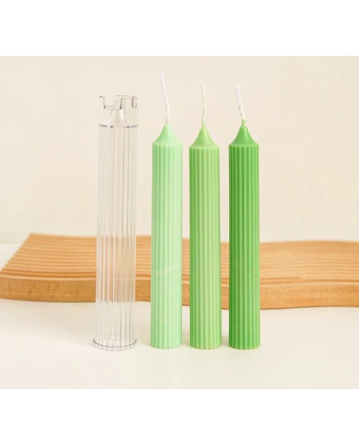 Uzun Yuvarlak Çizgili Mika Mum Kalıbı - Mika Model: