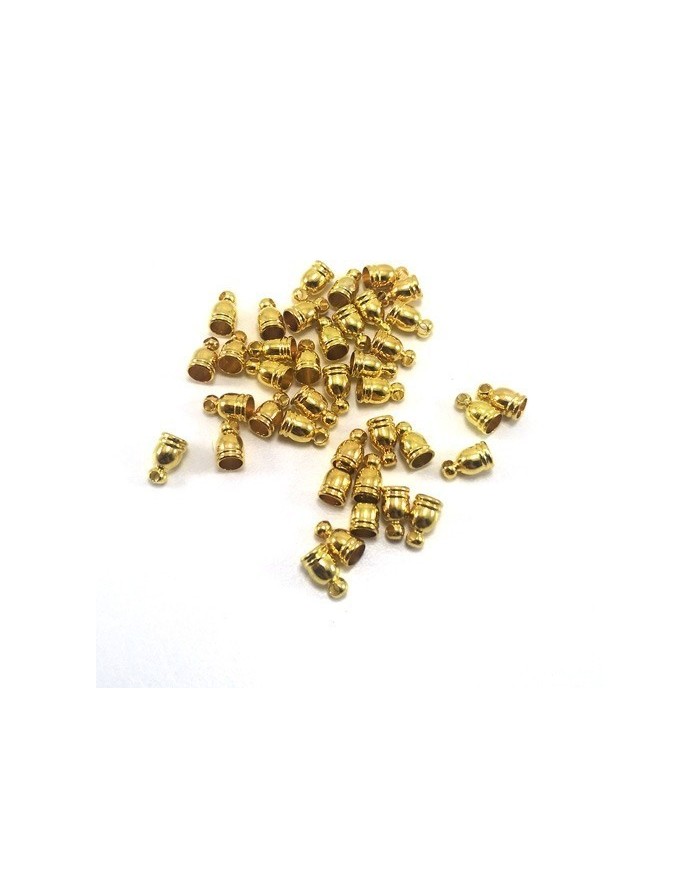 8mm Huni Boncuk Kapak - Gold - 25 Adet