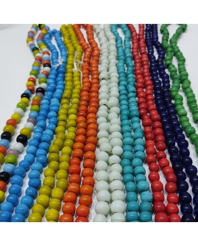 50 Adet - El Yapımı Cam Boncuk - Turkuaz