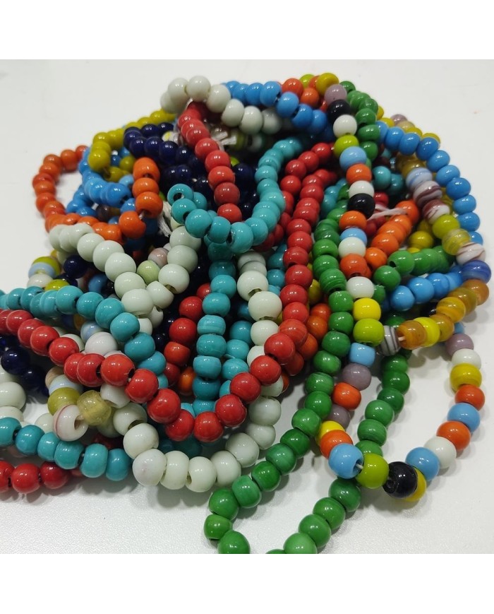 50 Adet - El Yapımı Cam Boncuk - Sarı