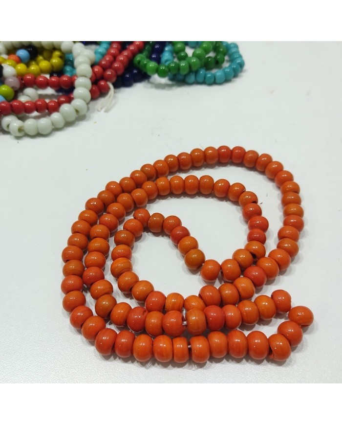 50 Adet - El Yapımı Cam Boncuk - Sarı