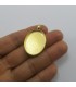 Metal Kolye Ucu - Oval - Gold 10 Adet