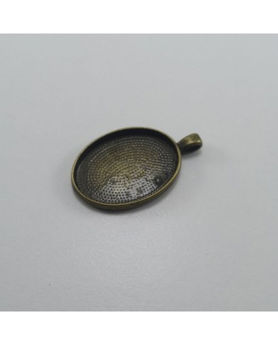 Metal Kolye Ucu - Oval - Antik Sarı 1 Adet