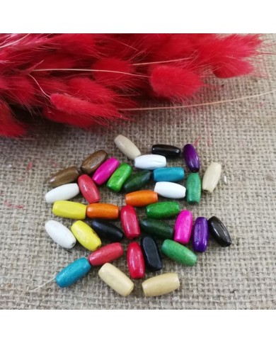 Ahşap Boncuk Arpa İnce Yassı - 1 Kilogram Siyah