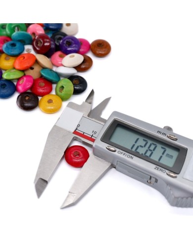 Ahşap Yassı Yuvarlak Boncuk - 1 Kilogram Pudra