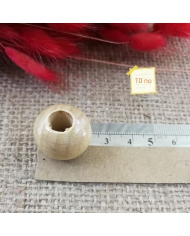 Ahşap Boncuk - 1 Kg -No:10 - Bej