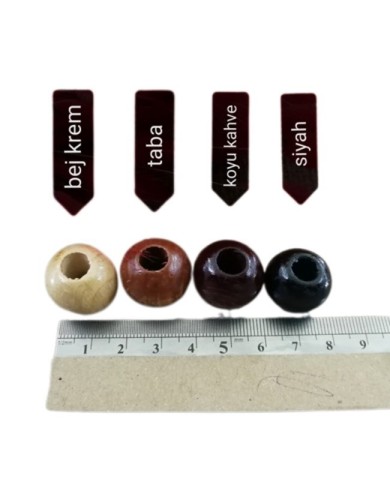 Ahşap Boncuk - 1 kg -No:3 - Siyah Ahşap Boncuk - 1 kg -No:3 - Siyah