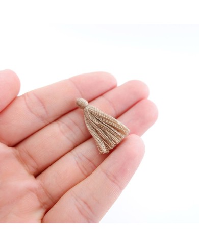 100 ADET - Mini Boy Püskül - 3cm - Bej