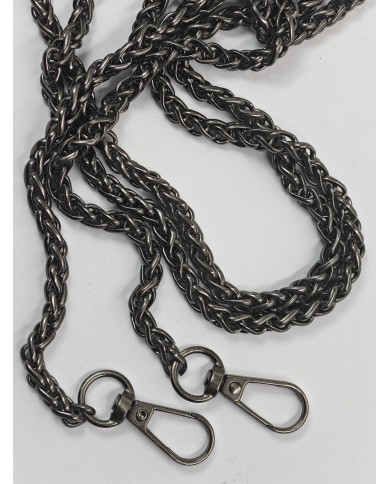 Hasır Model Ucu Kancalı Çanta Zinciri - Model:R6 - Füme