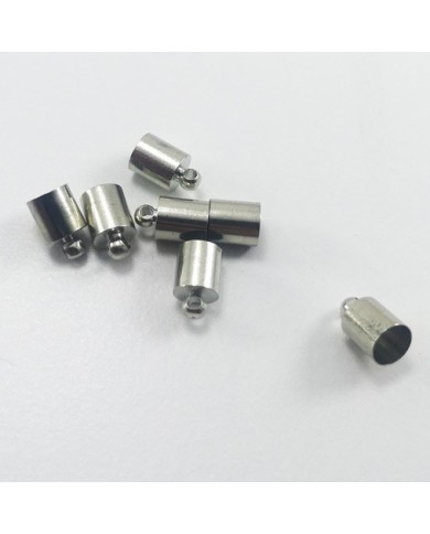 10 mm Huni Boncuk Kapak - Boncuk Şapkası - Gümüş - 10 Adet