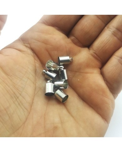 10 mm Huni Boncuk Kapak - Boncuk Şapkası - Gümüş - 50 Adet