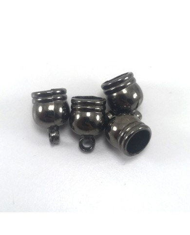 17 mm Huni Boncuk Kapak - Boncuk Şapkası - Füme - 50 Adet