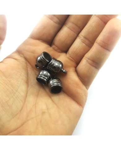 17 mm Huni Boncuk Kapak - Boncuk Şapkası - Füme - 50 Adet