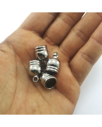 17 mm Huni Boncuk Kapak - Boncuk Şapkası - Gümüş- 25 Adet