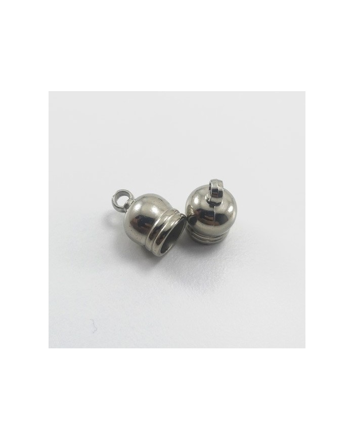 17 mm Huni Boncuk Kapak - Boncuk Şapkası - Gümüş- 50 Adet