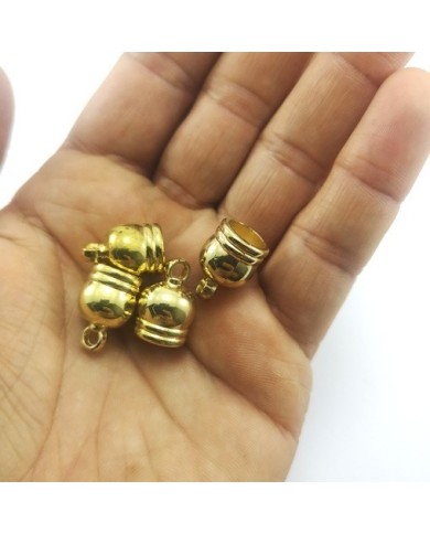 17 mm Huni Boncuk Kapak - Boncuk Şapkası - Gold- 10 Adet