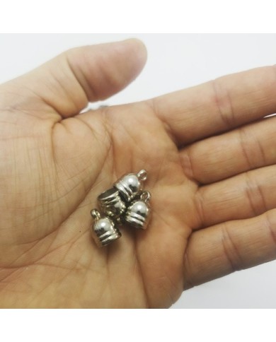 14 mm Huni Boncuk Kapak - Boncuk Şapkası - Gümüş - 50 Adet