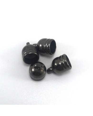 14 mm Huni Boncuk Kapak - Boncuk Şapkası - Füme - 50 Adet