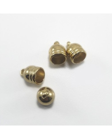 14 mm Huni Boncuk Kapak - Boncuk Şapkası - Gold- 10 Adet