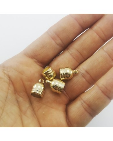 14 mm Huni Boncuk Kapak - Boncuk Şapkası - Gold - 25 Adet
