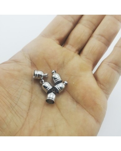 10mm Huni Boncuk Kapak - Boncuk Şapkası - Gümüş - 25 Adet
