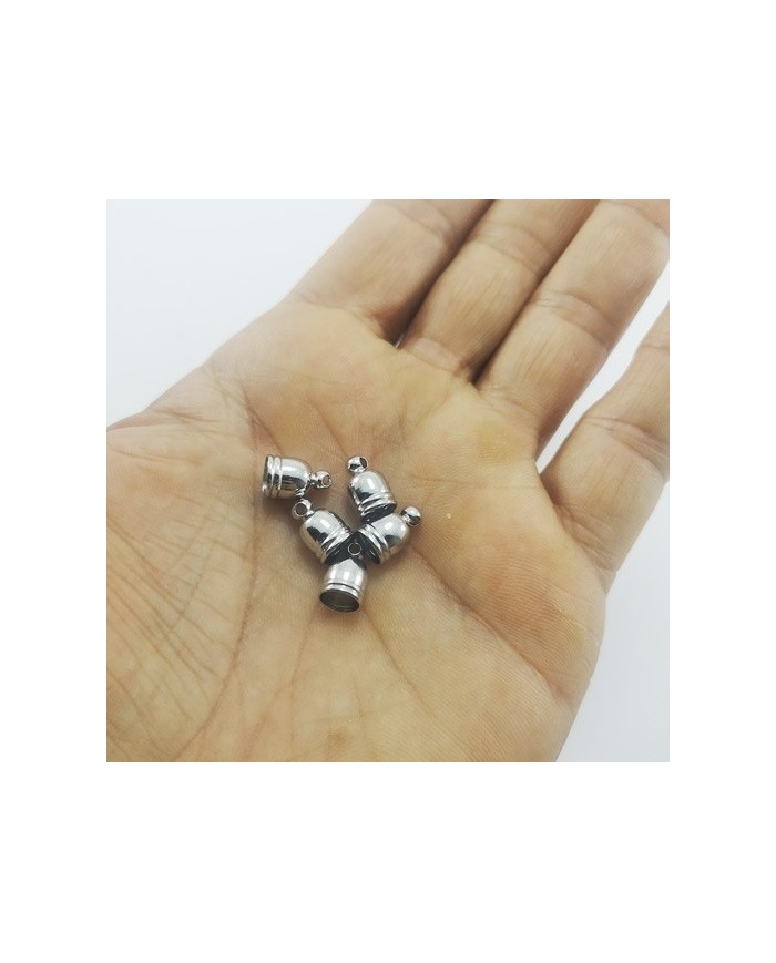 10mm Huni Boncuk Kapak - Boncuk Şapkası - Gümüş - 25 Adet