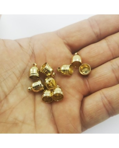 10mm Huni Boncuk Kapak - Boncuk Şapkası - Gold - 10 Adet