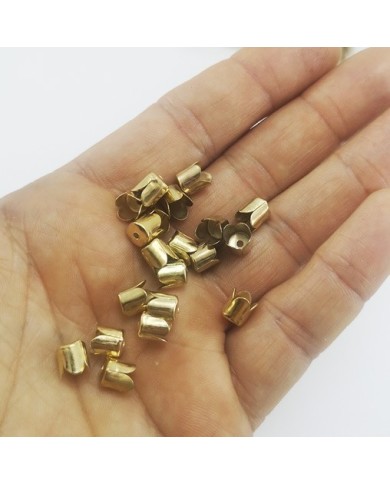 7 mm Huni Boncuk Kapak - Boncuk Şapkası - Gümüş - 50 Adet