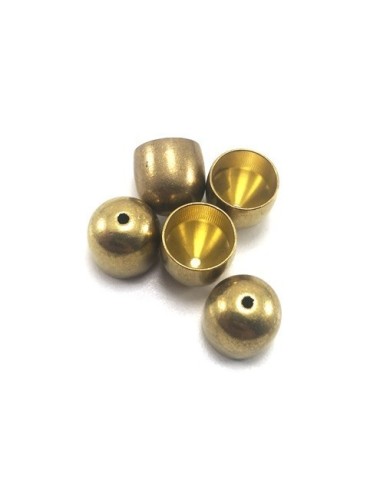 12mm Huni Boncuk Kapak - Boncuk Şapkası - Gold - 50 Adet
