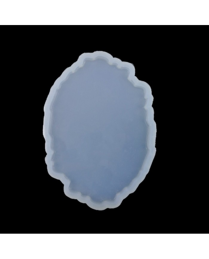 5 Adet Bardak Altı Reçine Epoksi Kalıp - Oval Dalgalı - B16