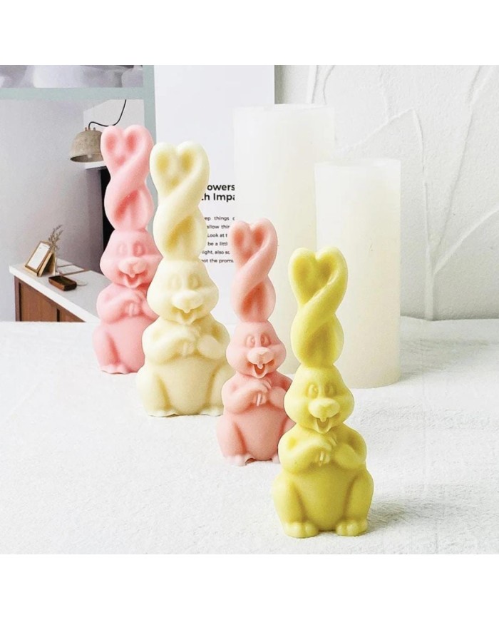 Paskalya Tavşanı Mum Kalıbı - Hobi Silikon Kalıbı