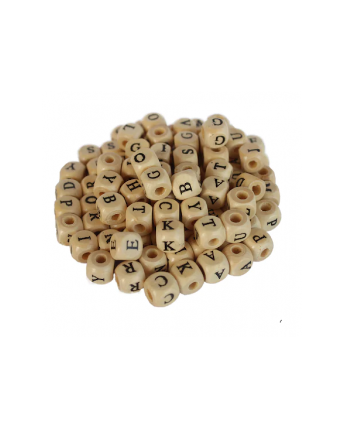 Ahşap Harf Boncuk 10mm 50 gr